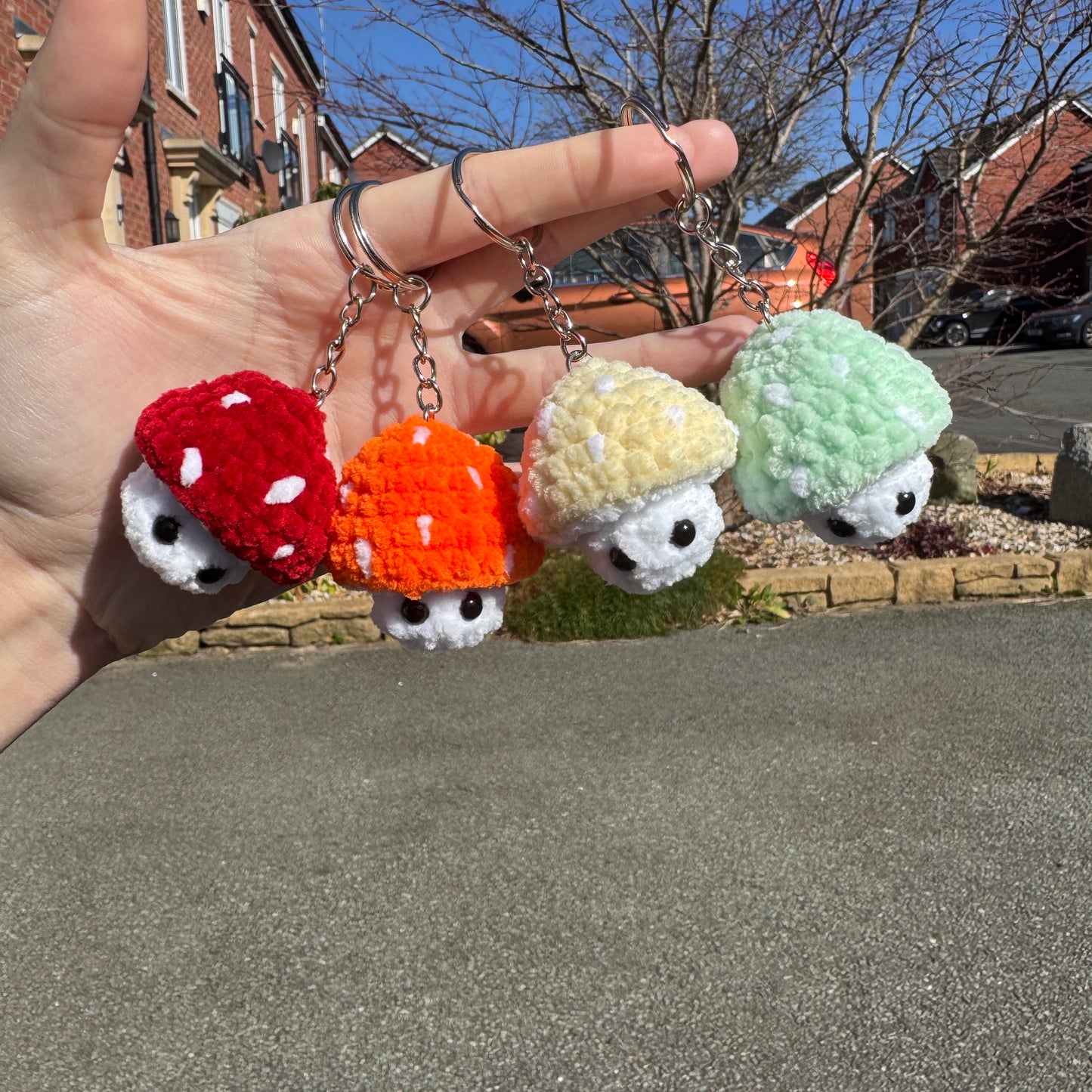 Crochet Mushi-pop Key Ring