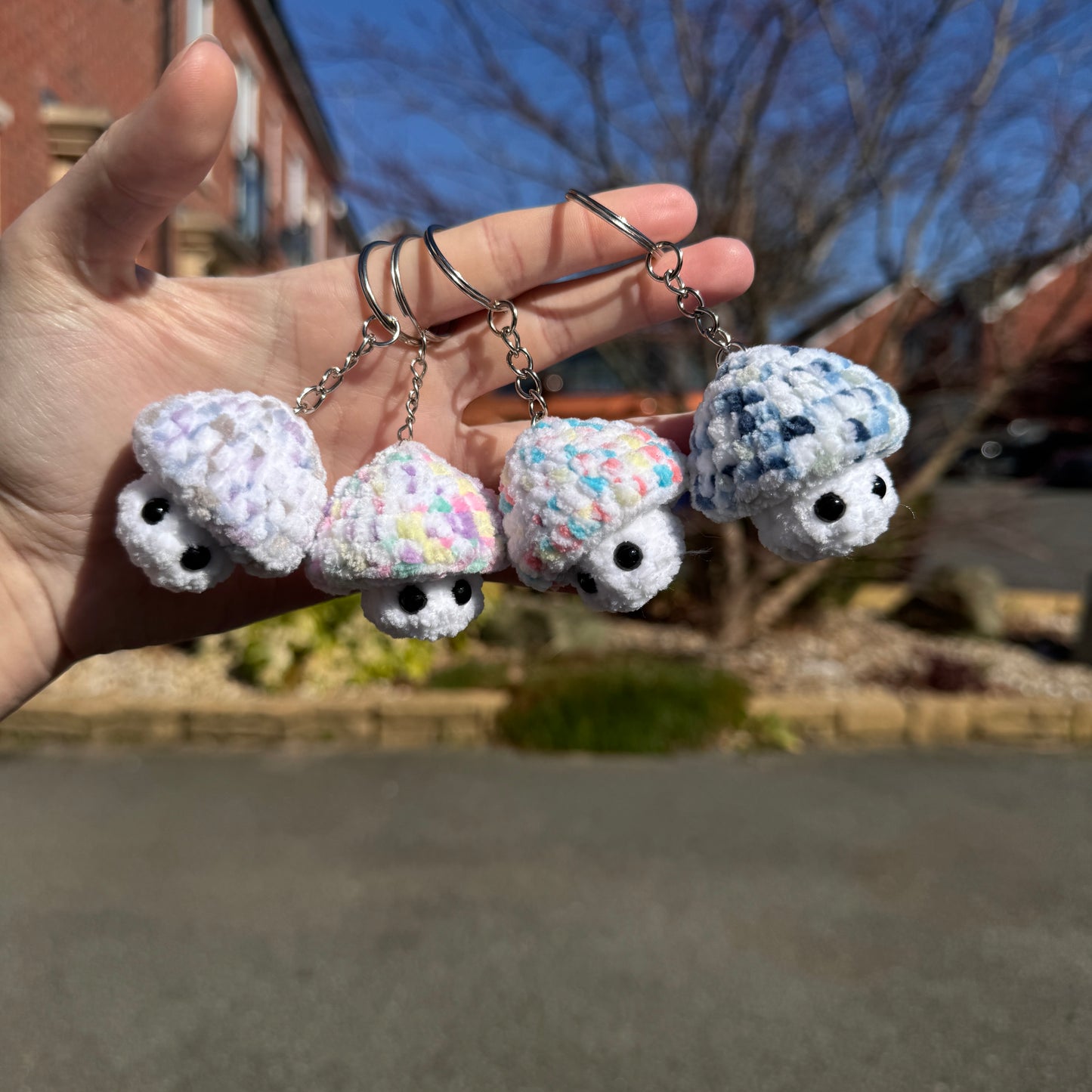 Crochet Mushi-pop Key Ring