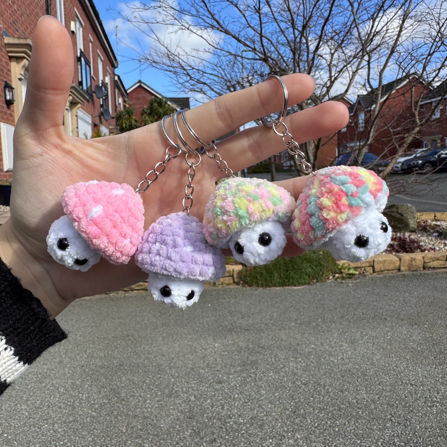 Crochet Mushi-pop Key Ring