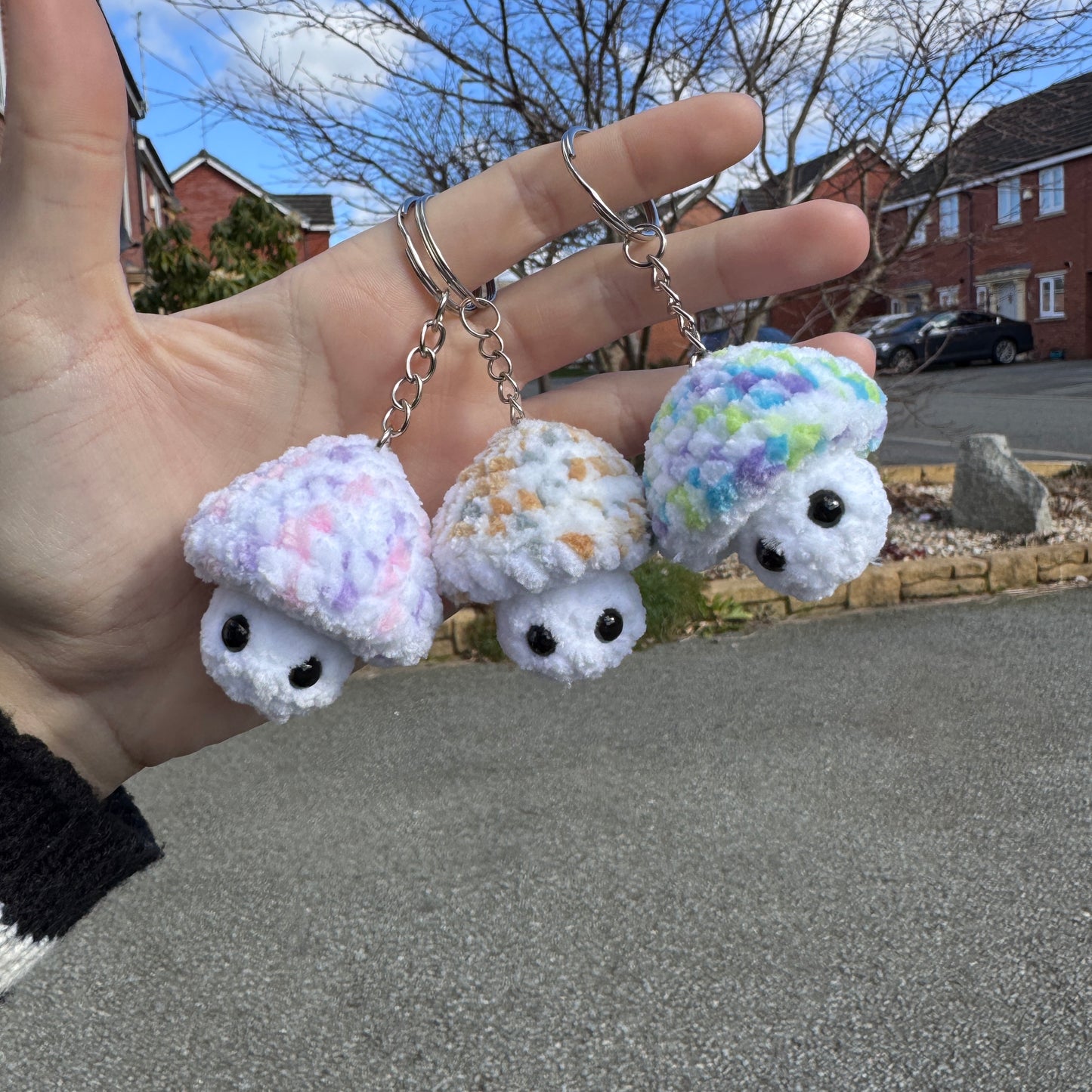 Crochet Mushi-pop Key Ring