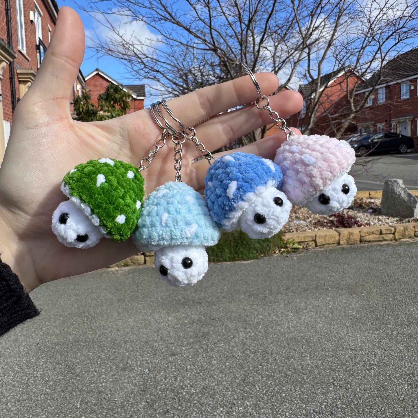 Crochet Mushi-pop Key Ring