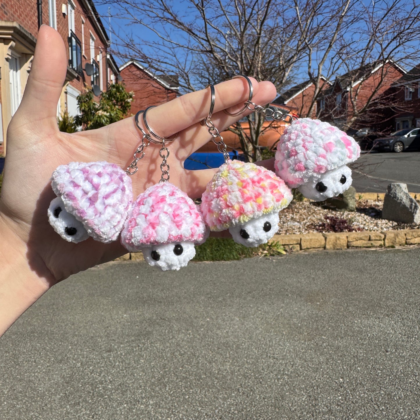 Crochet Mushi-pop Key Ring