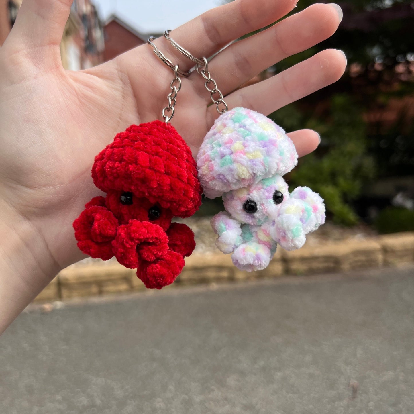 Crochet Jelly-Pop Key Ring | Cute jellyfish | Anxiety / stress relief plushie | Mini Jellyfish | Crochet fidget popper | Handmade keychain