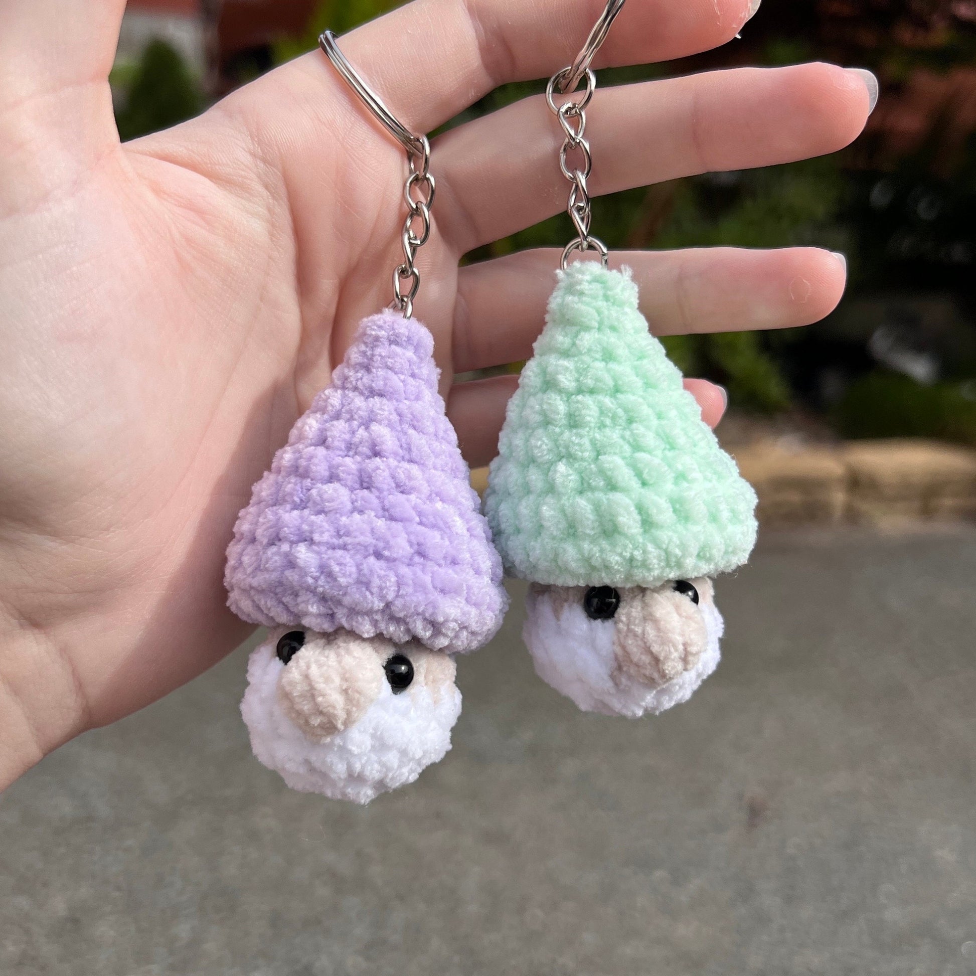 Crochet Gnome-pop Key Ring | Cute mini crochet gnome | Anxiety / stress Plushie | Mini gnome | Crochet fidget popper | Crochet plush