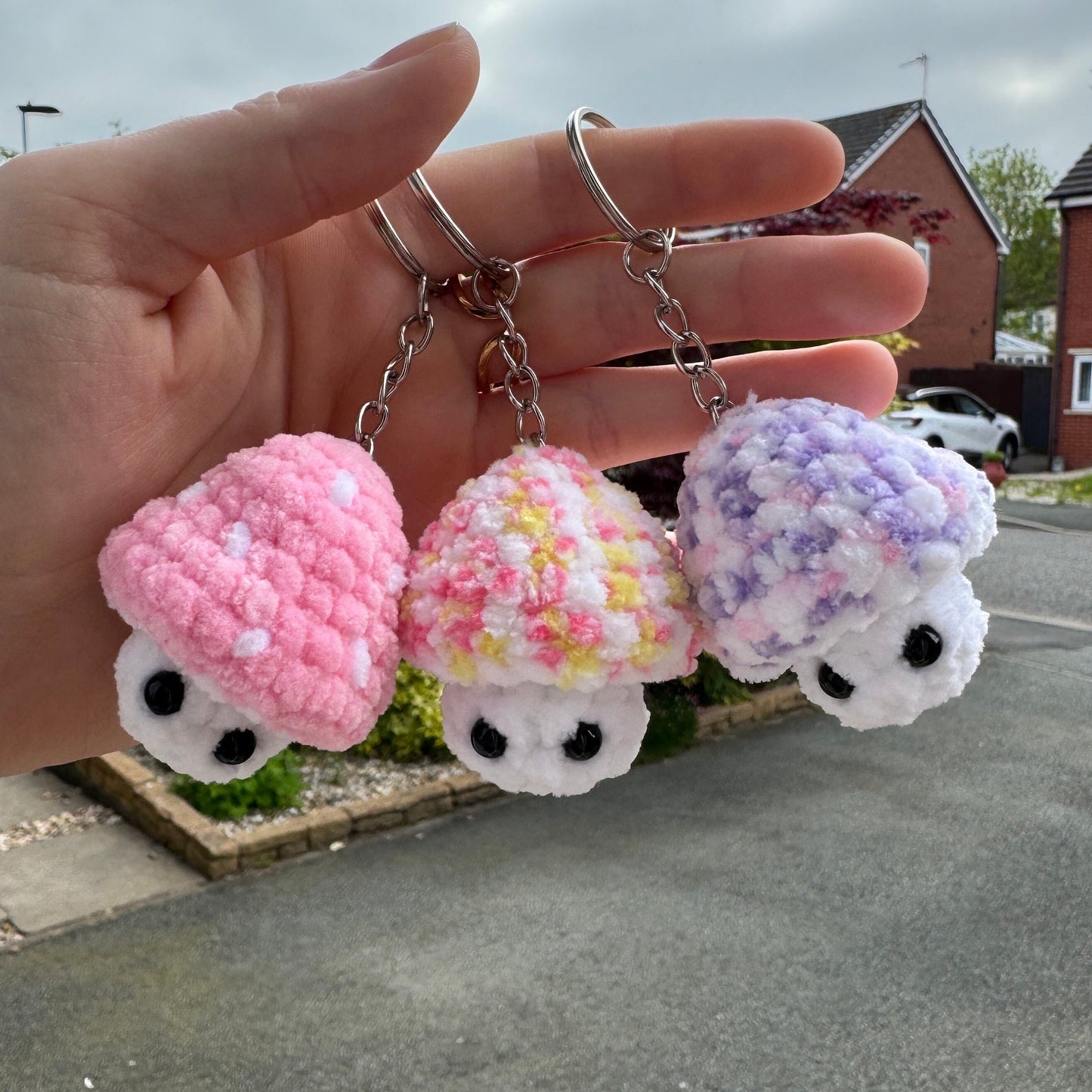 Crochet Mushi-pop Key Ring | Cute Mushroom | Anxiety / Stress Plushie | Mini Mushroom | Crochet Fidget Popper | Crochet Plush | Handmade