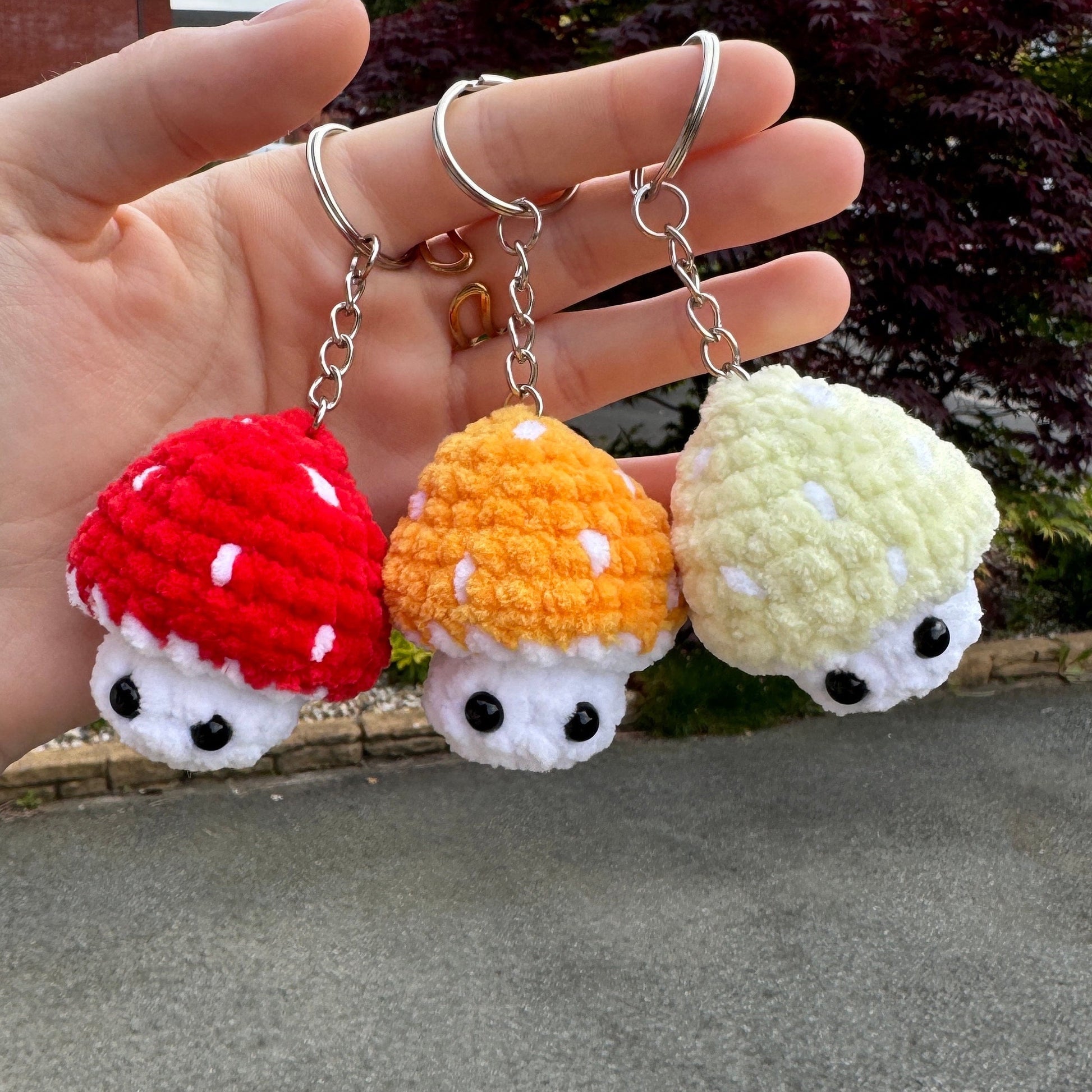 Crochet Mushi-pop Key Ring | Cute Mushroom | Anxiety / Stress Plushie | Mini Mushroom | Crochet Fidget Popper | Crochet Plush | Handmade