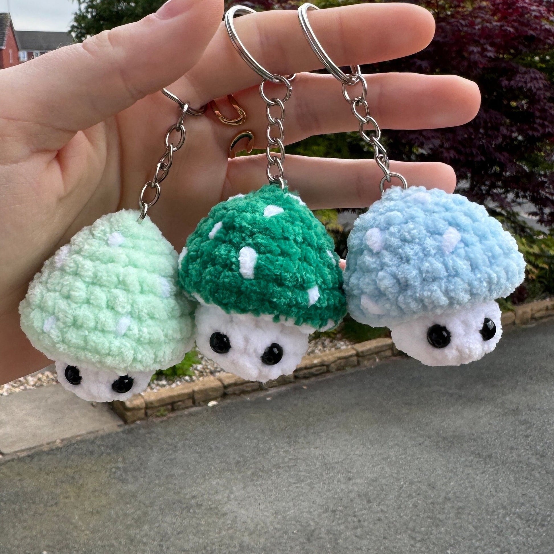 Crochet Mushi-pop Key Ring | Cute Mushroom | Anxiety / Stress Plushie | Mini Mushroom | Crochet Fidget Popper | Crochet Plush | Handmade