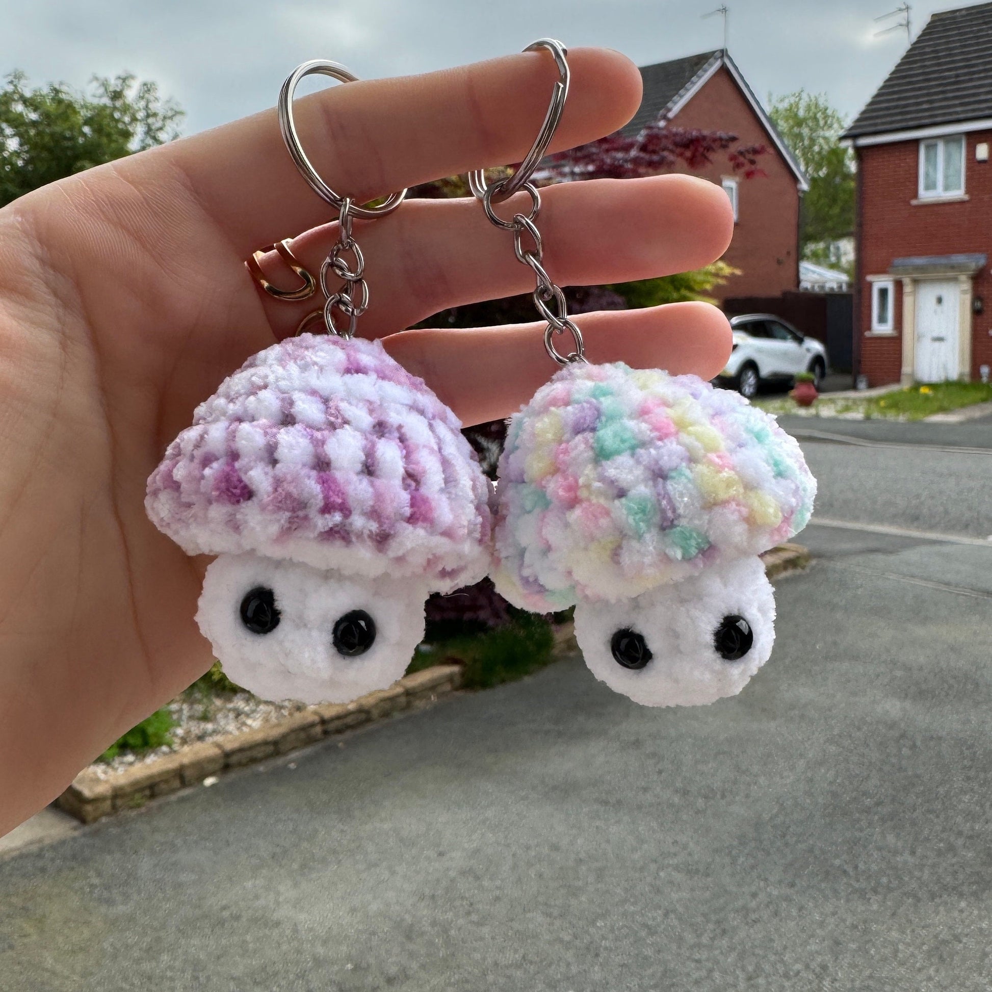 Crochet Mushi-pop Key Ring | Cute Mushroom | Anxiety / Stress Plushie | Mini Mushroom | Crochet Fidget Popper | Crochet Plush | Handmade