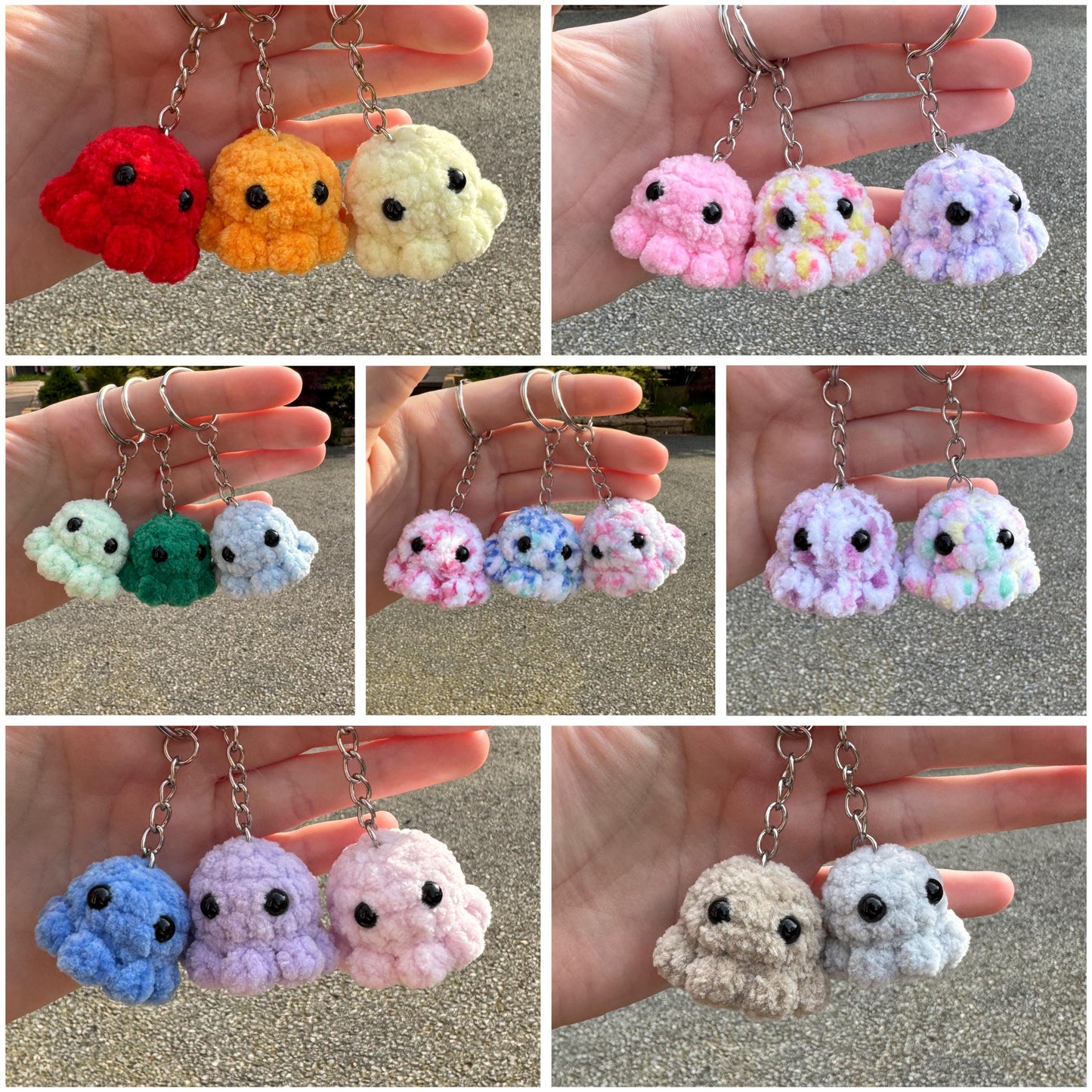 Crochet Kissing Octopus Key Rings | Mini Plushie | Amigurumi Octopus | Small anxiety relief, stress relief | Couples Key Rings | Handmade