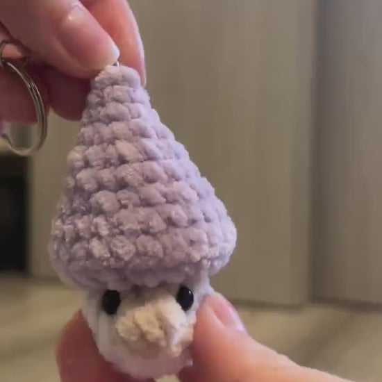 Crochet Gnome-pop Key Ring | Cute mini crochet gnome | Anxiety / stress Plushie | Mini gnome | Crochet fidget popper | Crochet plush