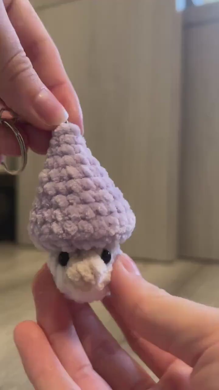 Crochet Gnome-pop Key Ring | Cute mini crochet gnome | Anxiety / stress Plushie | Mini gnome | Crochet fidget popper | Crochet plush